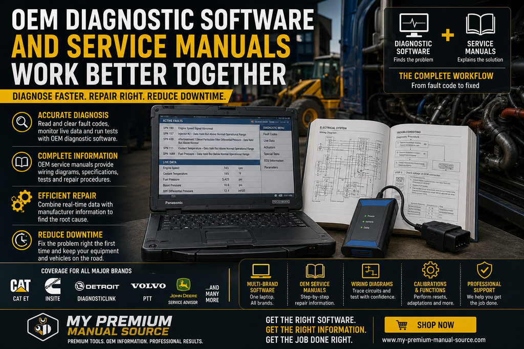 Why OEM Diagnostic Software and Service Manuals Work Better Together
