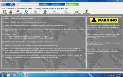 Universal Allison DOC V14 For PC - Service Tool DVD - Highest Level Diagnostic Software - Online Installation !