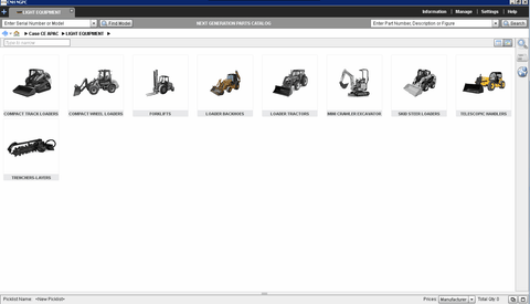 Case NGPC Construction CE Next Generation NA North America 2019 EPC All Models Parts Catalogs