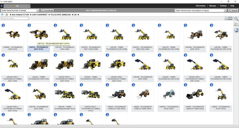 New Holland Next Generation Construction CF Europe 2019 EPC -All Models & Serials Up To 2020 Parts Manuals