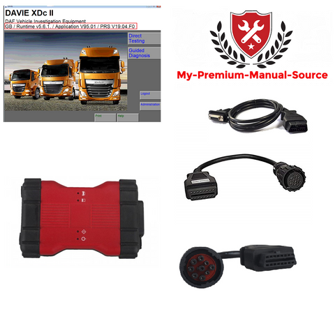 DAF / PACCAR VCM 2 Interface & Davie Software KIT - Diagnostic Adapter- Include Latest Davie 3 - Windows 10 Supported !!