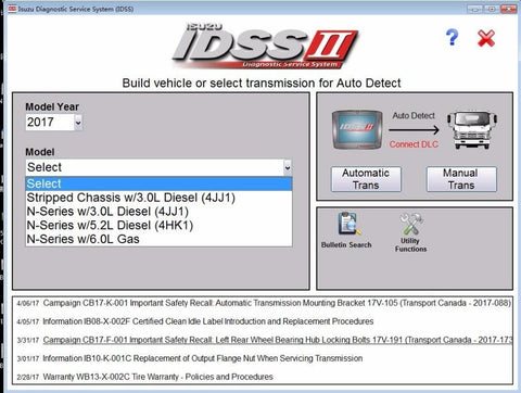 Isuzu Diagnostic Service System IDSS II - Full diagnostics Software 2017 - Full Online Installation And Supprt Service !