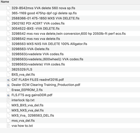 CAAT VVA DELETE COLLECTION - Caterpilllar Flash File