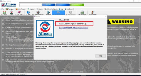 Universal Allison DOC for PC 2017 Diagnostic Software- Latest Version 2017 - Highest Level Activation - Full Online Installation & And Activation Service !