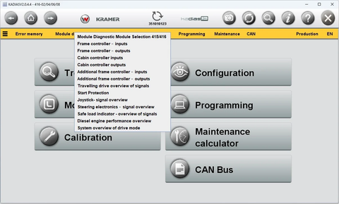 KRAMER DIAGNOSTIC Software KADIAS 2.0 For All Wheel Loaders & Telehand