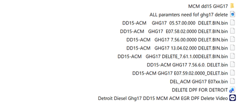 Detroit Diesel DD15 GHG17 MCM ACM Tuning – EGR DEF DPF SCR Delete Flesh Files ALL ACM & MCM Software Versions