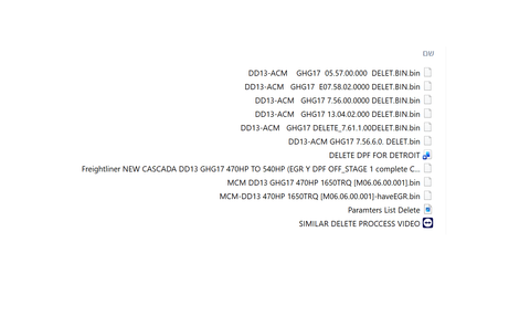 Detroit Diesel DD13 GHG17 MCM ACM Tuning – EGR DEF DPF SCR Delete Flesh Files ALL ACM & MCM Software Versions