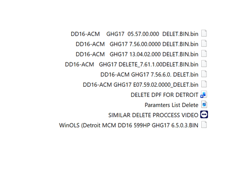 Detroit Diesel DD16 GHG17 MCM ACM Tuning – EGR DEF DPF SCR Delete Flesh Files ALL ACM Software Versions