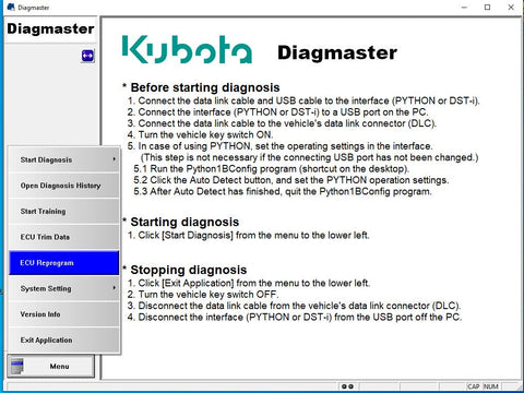KUBOTA \ TAKEUCHI Diagmaster Diagnostic Software Latest 2022  - Full Online Installation And Activation Service !