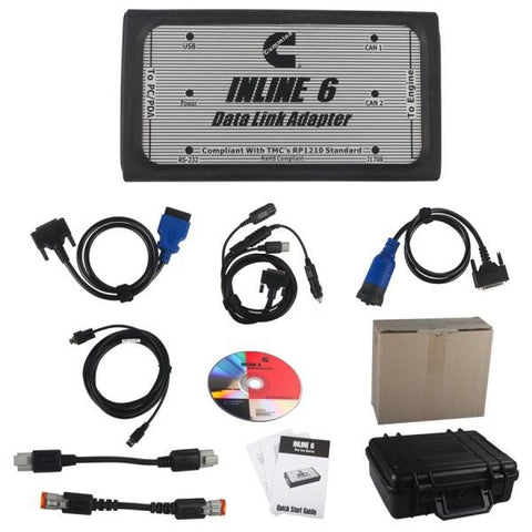 INLINE 6 Data Link Adapter Diagnostic Kit For Cumins - Full 8 Cables Kit & site 8.7 Diagnostic Program Latest 2021