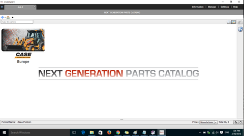 Case Next Generation CE Europe 2015 EPC -All Models & Serials Up To 2015 Parts Manuals