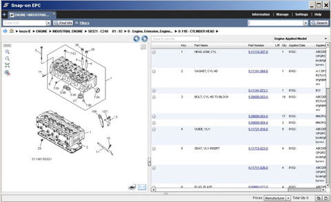 Isuzu Industrial & Marine Engines Parts Catalog EPC All Models Parts Catalogs 2019 ALL Regions