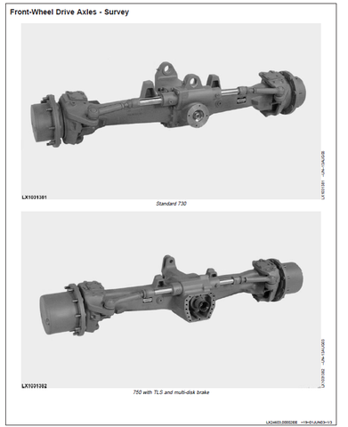 John Deere Front-Wheel Drive Axles 730 733 740 745 And 750 Official Workshop Service Manual