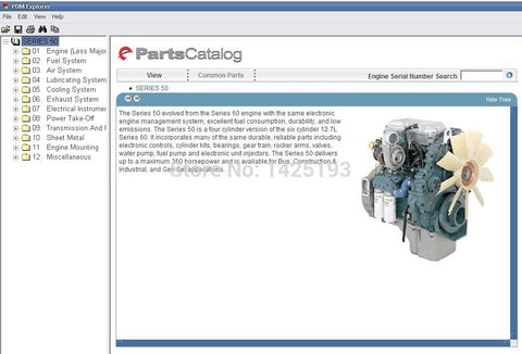 Detroit Diesel Engine Series 8.2L, 50, 55, 60, 2000, 4000 Parts Manual EPC Software All Models & S\n Up To 2011