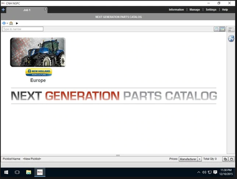 New Holland Next Generation AG Europe 2016 EPC -All Models & Serials Up To 2016 Parts Manuals