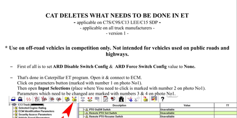 FOR CAAT C7S/C9S/C13 LEE/C15 SDP DPF DELETES User's Guide - Full Delete Guide !